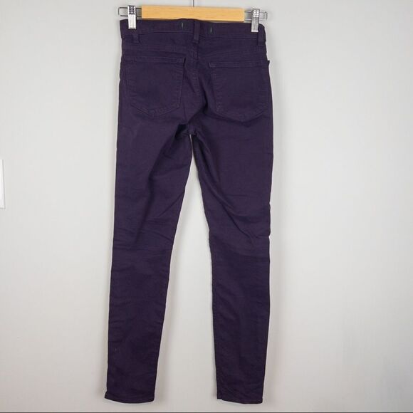 J Brand Womens Skinny Leg Jeans Aubergine Size 24 Purple Stretch Low Rise - Picture 5 of 11